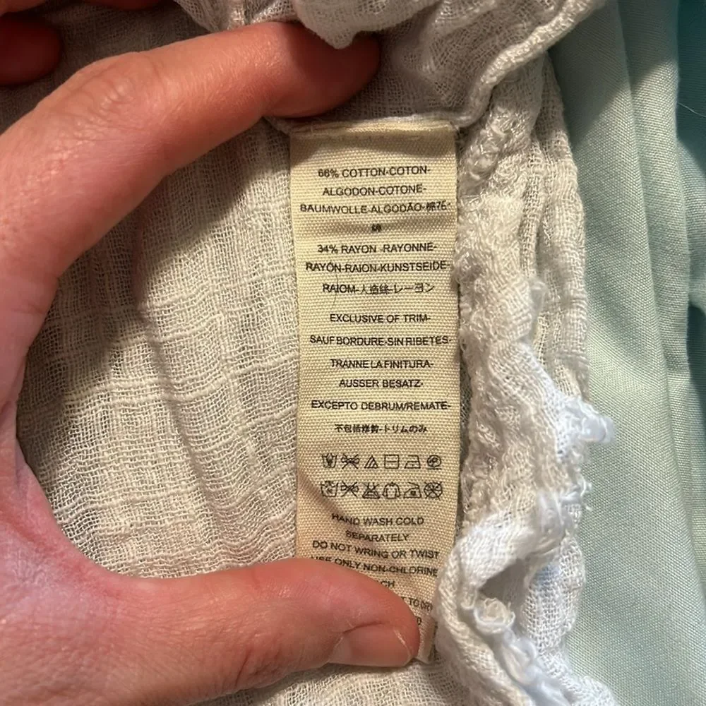 Free People Talk to Me Henley Button Shirt Raw Hem small